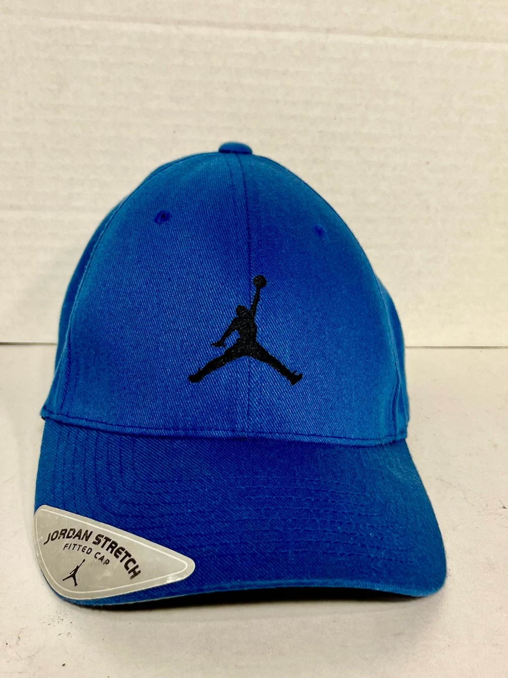 Jordan Royal Blue Stretch Fitted Hat with Black Jumpman (L/XL) Mint Condition